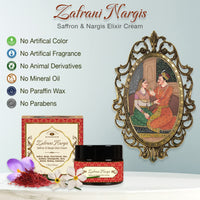 Herbs & Greens Zafrani Nargis Natural Vitamin C Saffron & Nargis Anti Aging Elixir Cream, | Glowing & Radiant Skin | Ayurvedic Day & Night Face Cream Moisturizer For Woman & Men | All Skin | 50gm
