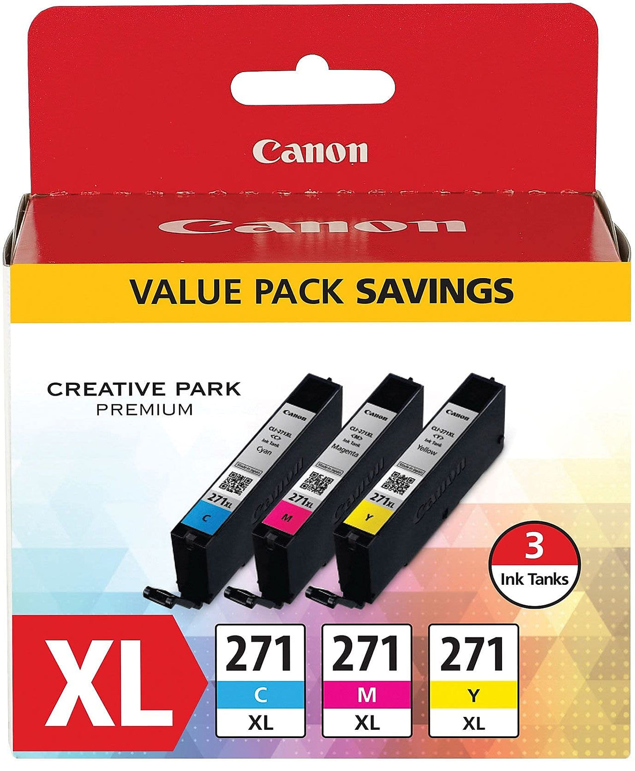Canon CLI-271XL 3 Color Value Pack Compatible to MG6820, MG6821, MG6822, MG5720, MG5721, MG5722, MG7720, TS5020, TS6020, TS8020, TS9020 Cyan, Magenta and Yellow Multipack Ink Tank