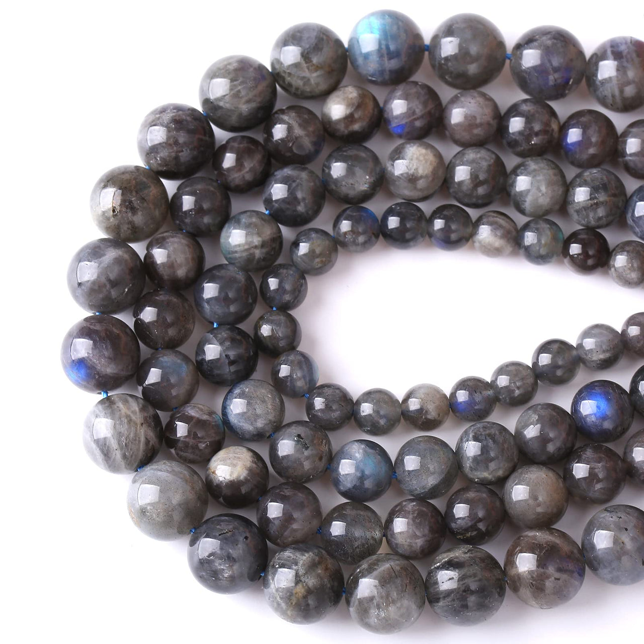 8mm 45pcs AAA Natural Labradorite Gemstone Beads for Jewelry Making Crystal Energy Stone Healing Power DIY Bracelet Necklace 15" Gray Labradorite 8mm