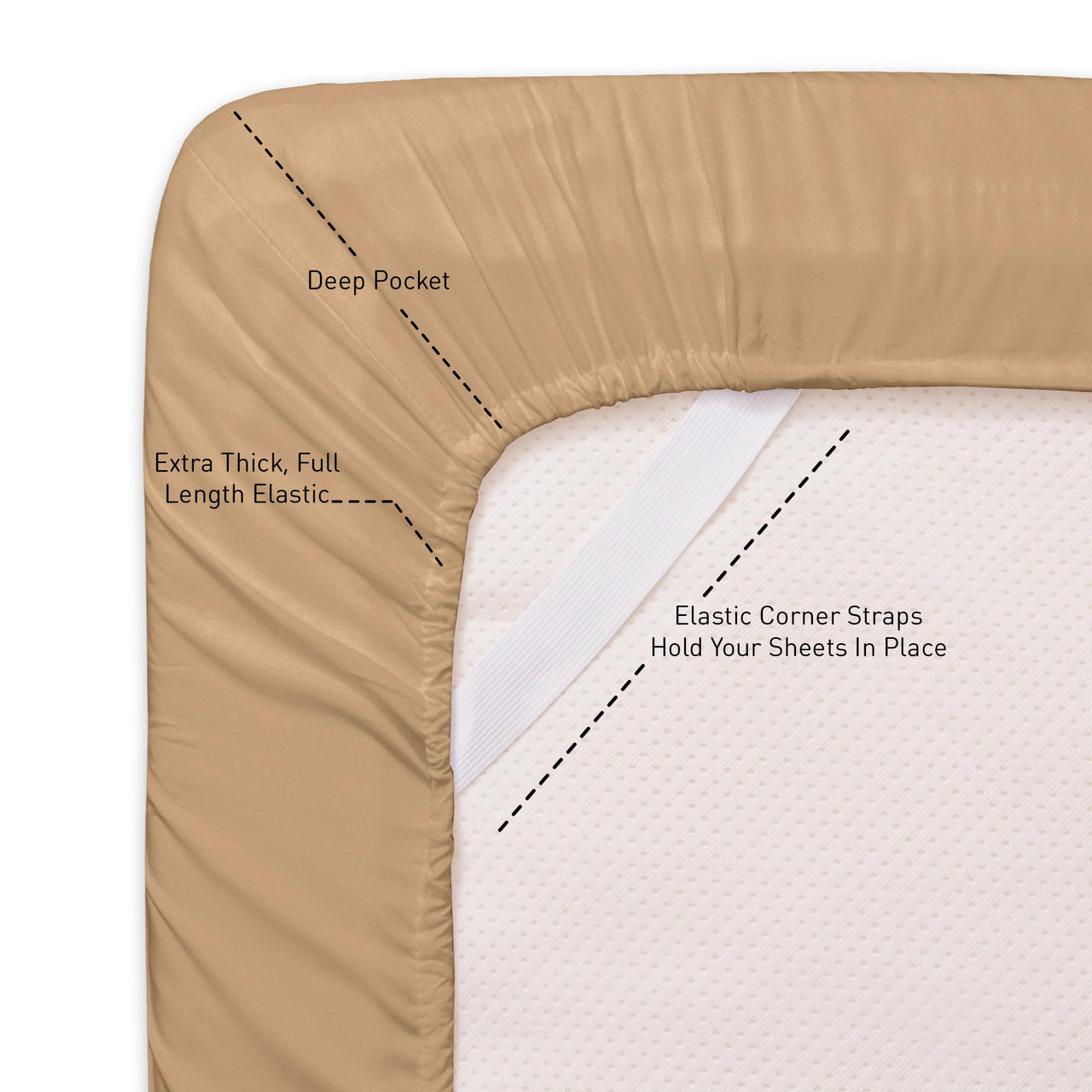 Twin Sheets - Breathable Luxury Sheets with Full Elastic & Secure Corner Straps Built In - 1800 Supreme Collection Extra Soft Deep Pocket Bedding Set, Sheet Set, Twin, Taupe