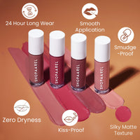 Shopaarel Silky Matte Gloss, Liquid Lipstick, Matte finish, Long-Lasting, Smudge-Resistant, Intense Shade, Cruelty-free-8 Gm, Gorgeous
