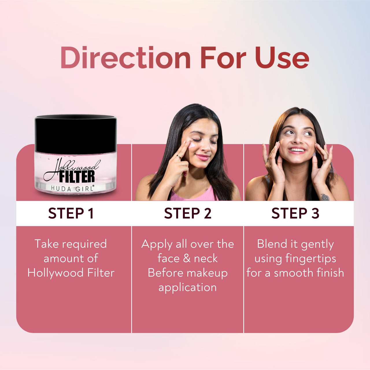 HUDA GIRL Hollywood Filter Primer for Face - Illuminator for Face Makeup Glow & Pore Minimizer Primer for All Skin Types, Get Hydrated Flawless, Smooth Skin - Blurs Fine Lines, Wrinkles