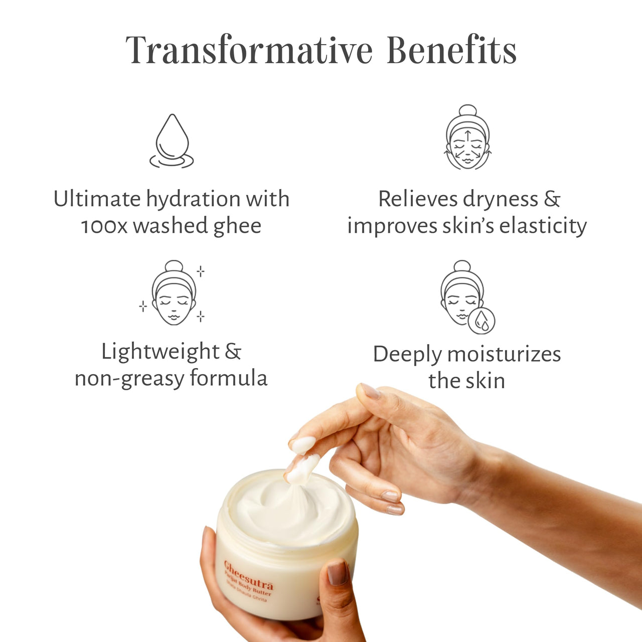 Shankara Gheesutrā Parijat Body Butter with Ayurvedic Ghee, Kokum Butter, and Aloe Vera for Dry Skin Hydration and Nourishment, Unisex Natural Glow Skin Rejuvenation - 200ml