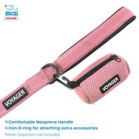 Voyager Step-in Lock Dog Harness w Reflective Dog Leash Combo Set with Neoprene Handle 5ft - Supports Small, Medium and Large Breed Puppies/Cats by Best Pet Supplies - Pink/Black Trim, L Harness Leash Set (Pink/Black Trim) L (Chest: 20 - 25