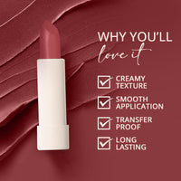 Carlton London Creamy Matte Stardust Bullet Long Stay Lipstick |Enriched with Vitamin E, Castor oil | Intense Colour, Moisturised Lips, Smooth & Light |Upto 8 hrs- 4Gm. (Amber mauve)