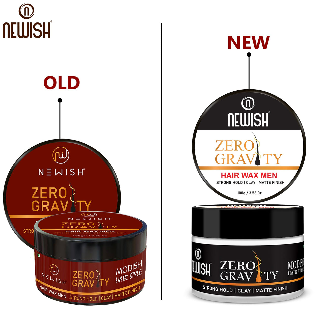 Newish Zero Gravity Hair Wax for Men | 100 gm | Strong Hold, Matte Finish, Long-Lasting | Hair Styling Wax for All Hair Types
