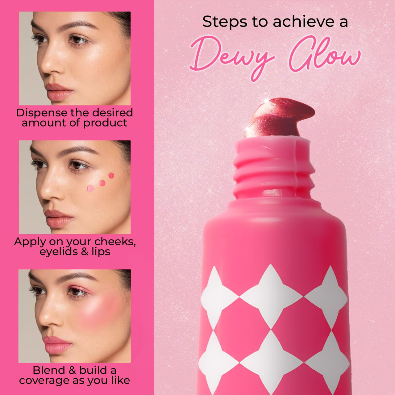 Just herbs Halo Glow Drop Blush Mango Butter + Rice Starch, Weightless Creamy Liquid Blush 10 ml (What A Melon)