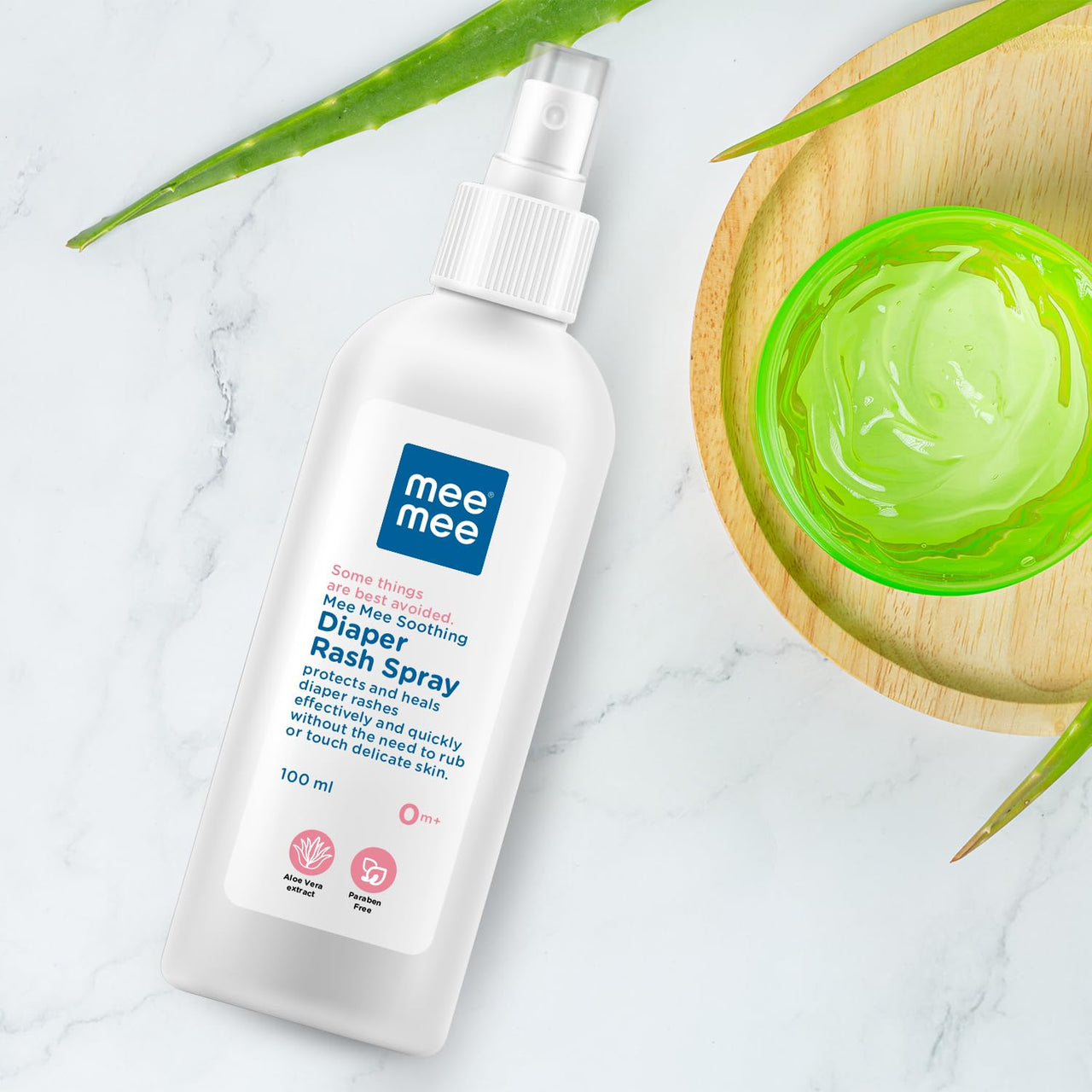 Mee Mee Natural Baby Diaper Rash Spray | 100ml, Fast-Acting Relief, Hypoallergenic & Safe for Delicate Skin | Touch-Free Hygienic Care, Instant Comfort