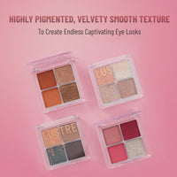 Swiss Beauty Lustre Eyeshadow Palette | 4 Highly Pigmented Shades in Matte & Shine |Long-Lasting | All Skin Types | Shade- Rose n Petals, 5gm