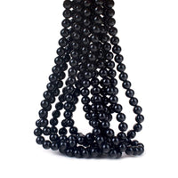 38PCS Natural 10MM Healing Gemstone, Black Tourmaline Energy Stone Round Loose Beads, Semi-Precious Crystal Beads with Free Elastic String for Jewelry Making DIY