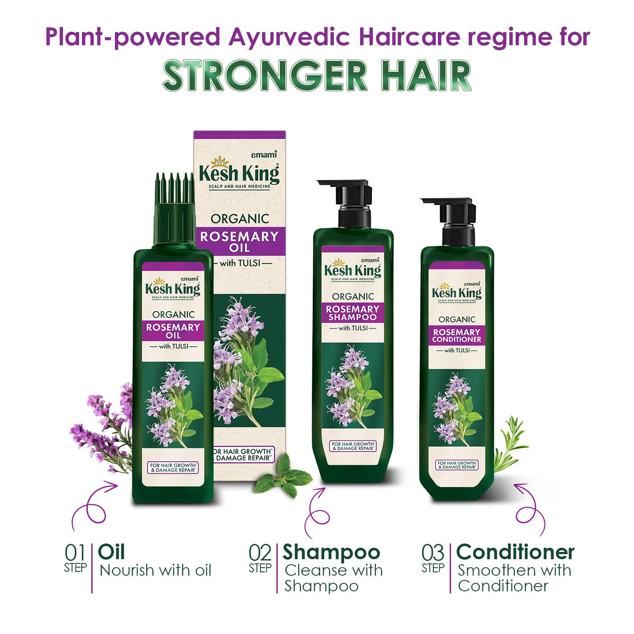 Kesh King Rosemary Oil With Tulsi | For Hair Growth & Damage Repair |Boosts Hair Growth - 200ml