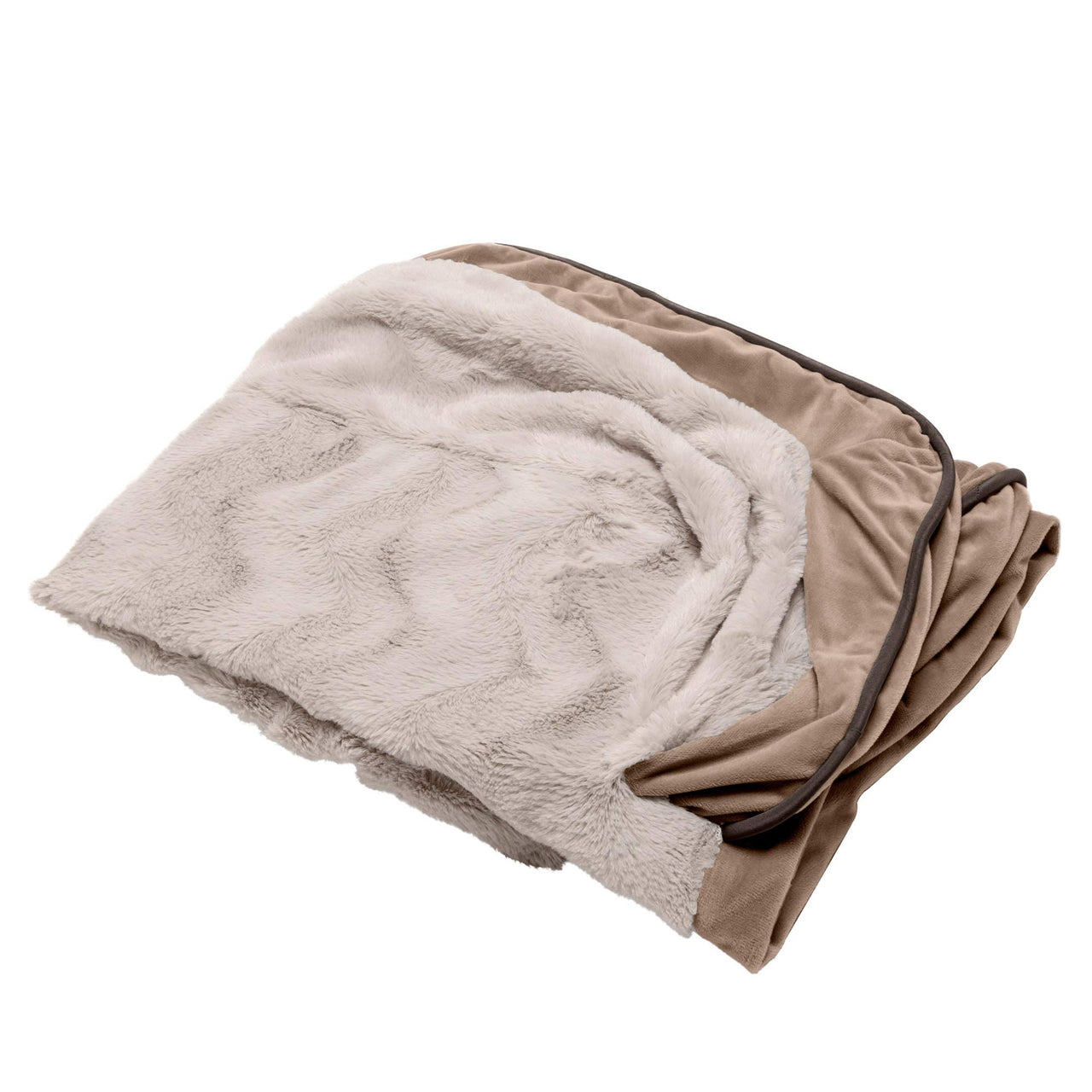 Furhaven Replacement Dog Bed Cover Perfect Comfort Plush & Velvet Waves Sofa-Style, Machine Washable - Brownstone, Large Cover Only 36.0"L x 27.0"W x 0.3"Th Sofa - Plush & Velvet Waves (Brownstone)