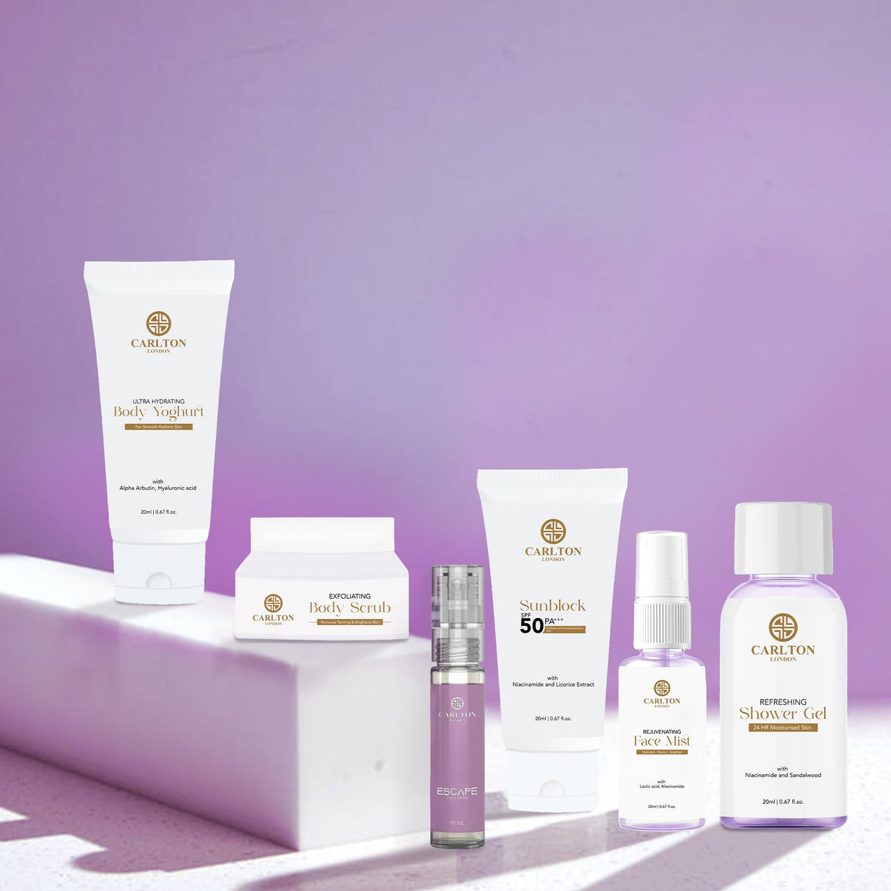 Carlton London 6 Premium Gift Set for Women, 1 Face mist + 1 Body lotion + 1 Shower gel+ 1 Body Yoghurt Cream + 1 Body Scrub + 1 EDP Perfume I Travel Pouch, Best gift Set for all occasions I 1x130ml