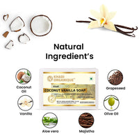 Khadi Organique Pure Natural Herbal & Handmade Coconut Vanilla Soap Combo Kit Pack of 4 500 gm