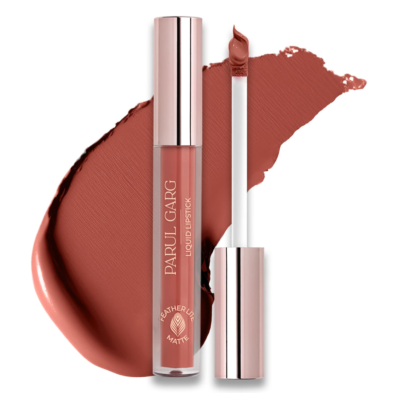 Parul Garg Beauty Featherlite Matte Liquid Lipstick | High-Pigment, Long-Wear & Non-Drying | Lightweight & Transfer-Proof | 100% Vegan & Clean Beauty |Pleasure 27 - Warm-Pink Nude| 2.5ml