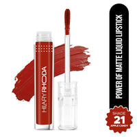 Hilary Rhoda Power Of Matte Liquid Lipstick | Buildable Colour | Long Lasting & Matte Finish | Lightweight & Non-Drying Formula | Smudge Proof & Non-Transferable | 3ml (Apple Candy - Shade 21)