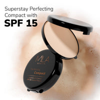 Mila Beauté Perfecting Compact Powder | Natural Matte Finish| Longstay with SPF 15 | Minimized Pores and Finelines | Controls Shine | Lightweight Compact Powder | Shade - (True Beige 16g)