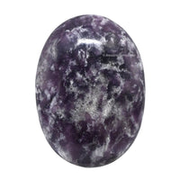 Lepidolite Palm Stone - Pocket Massage Worry Stone for Natural Body Chakra Balancing, Reiki Healing and Crystal Grid Lepidolite