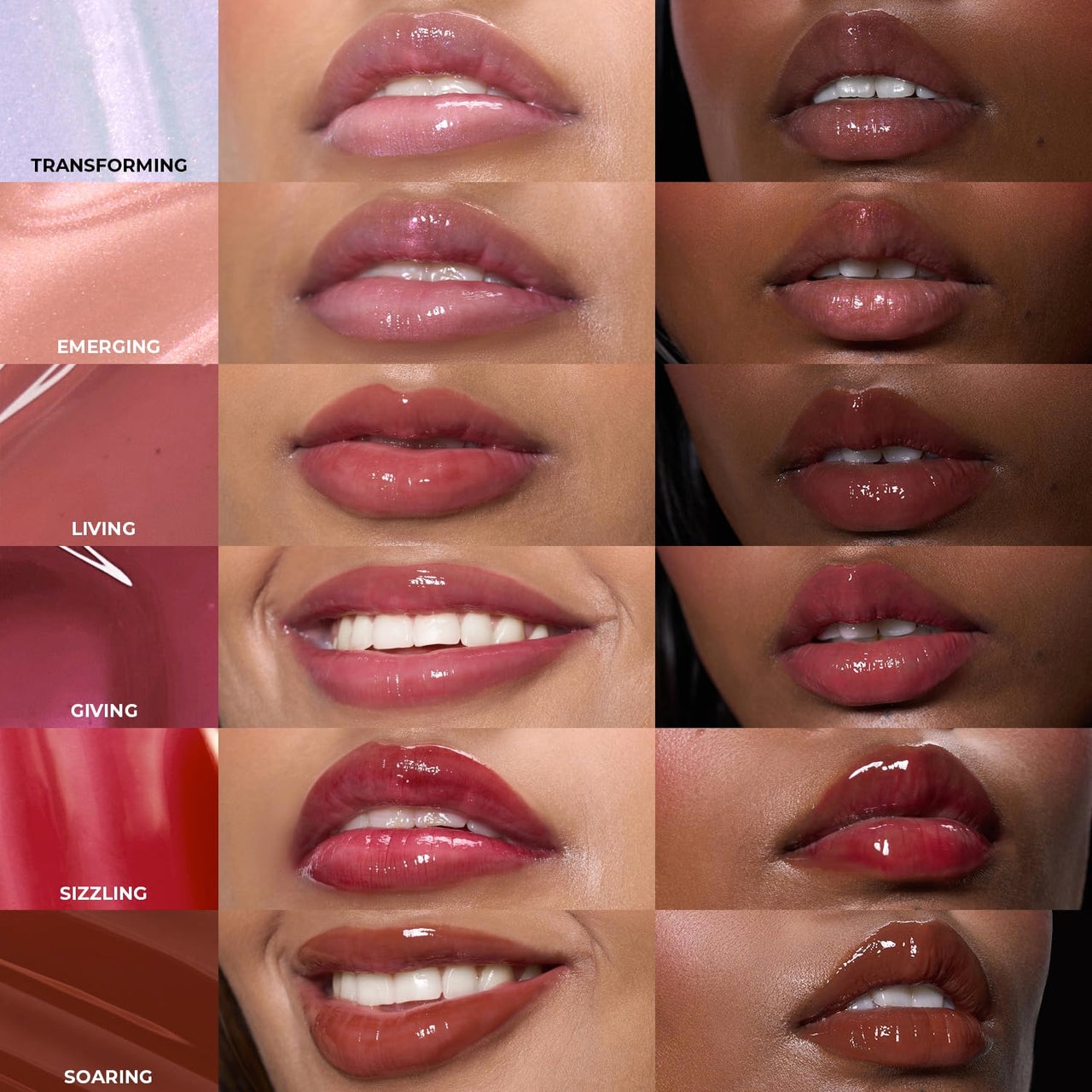 FAE Beauty Peptide Lip Gloss | With Passionfruit Oil & Argireline to Smoothen, Even, and Soften Lips | Non Sticky | Hydrating | Vegan | Shade Emerging | Transparent Shimmery Rose Gold Gloss
