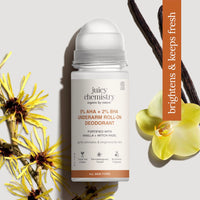 Juicy Chemistry Underarm Roll-On 5% AHA & 2% BHA, 50ml | Vanilla + Witch Hazel, Certified Organic | Controls Body Odour & Brightens Skin | Aluminum Free | For Men & Women