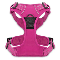 Dog Harness Dual Leash Attachment No-Pull Control Adjustable Soft But Strong Pet Harness For Medium And Large Dogs With 3M Reflective Technology - Fuchsia, S (Chest: 16 - 20
