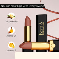 Born16 Moon Duchess Matte Perfection Lipstick – Royal Sangria | Strong Pay-Off, Transfer-Proof with Color Lock Technology | SPF, 24-Hour Moisturization with Vitamin E, 4.2g
