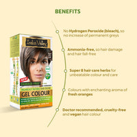 INDUS VALLEY Damage Free Natural Gel Hair Colour for Women | Ammonia & PPD Free Organic Hair Colour with 100% Grey Coverage, Long Lasting Conditioning Hair Color | Medium Brown 4.00 - Pack of 2