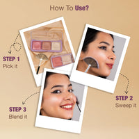 Hilary Rhoda Get Glow Highlighter Palette | Ultra Blendable & Long Lasting | Shimmer Finish & Illuminating Glow | Highly Pigmented & Easy To Blend Shades | 3 Shades in 1 Palette - 15g (Shade - 03)