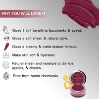 Seven Seas Lip & Cheek Tint Richness Of Essential Oils And Vitamin C For Lips, Eyelids & Cheeks, Matte Finish Give You a Soft Natural Glow (Calypso Pink)