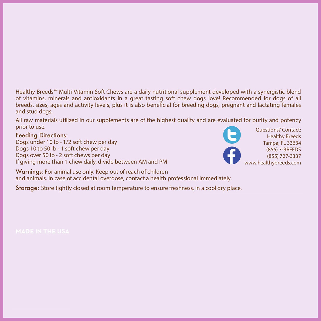 Healthy Breeds Bouvier des Flandres Multi-Vitamin Soft Chews 60 Count 60 Ct