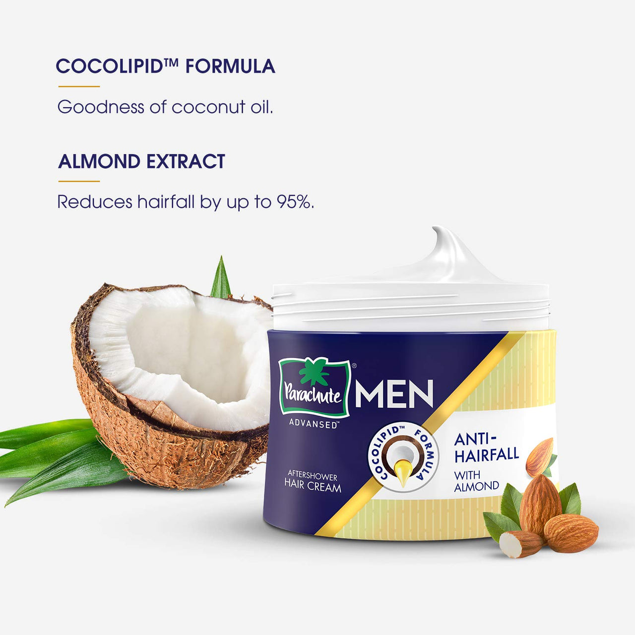 Parachute Advansed Men Hair Cream, Anti-Dandruff, 100 gm (Pack of 3) And Anti-Hairfall With Almond, 100 gm (Pack of 3)