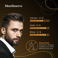 Men Deserve - Hair Pomade for Men (100g) | Strong Hold and Wet Look | Paraben, Sulphate, and Petroleum Jelly Free | Enriched with Rosemary Leaf Extract and Vitamin E Oil | Water Based