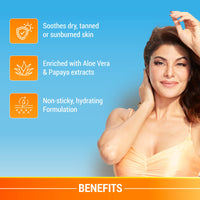Lotus Herbals Safe Sun Detan After-Sun Cooling Matte Gel, Papaya & Aloe Vera, Paraben Free, All Skin Types, Green, 100g