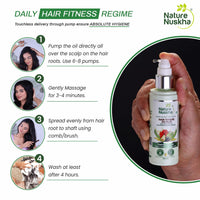 Nature Nuskha Protein Rich Hair Growth Oil with Rosemary, Avacado Oil & Vitamin E | Hair Fall Control, Anti Dandruff & Damaged Hair Repair Formula, Non-Sticky, No Paraben, for Women & Men, 100ml