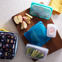 Stasher Reusable Silicone Storage Bag, Food Storage Container, Microwave and Dishwasher Safe, Leak-free, Bundle 6-Pack, Ocean