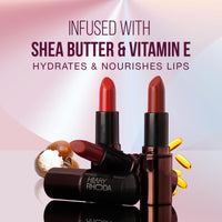 Hilary Rhoda Creamy Touch Lipstick | Infused with Olive Oil, Shea Butter & Vitamin E | Highly Pigmented & Creamy Texture | Long Lasting & Keeps Lips Moisturising - 4g (Red Wine - Shade 12)