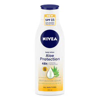 Nivea Aloe Protection Spf 15, Summer Body Lotions For Men And Women For All Skin Type 400ml&Nivea Body Lotion, Aloe Protection Spf 15, Summer Body Lotions, For Men & Women, 200ml, Normal Skin