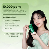Mirabelle Korea Cica-Peptide Intensive Face Wash 120ml | Korean Gentle Hydrating Cleanser for All Skin Types | Soothing, Barrier Repair & Anti-Aging | Suitable for Men & Women