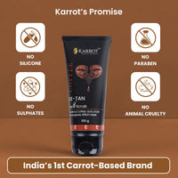 Karrot Natural Skincare Coffee Scrub, Fades Tan, Blackhead Removal Cream, Exfoliates Dead Cells, Anti Inflammatory, Made with Gotu Kola and Lemongrass, For Men and Women, All Skin Types, 100gms