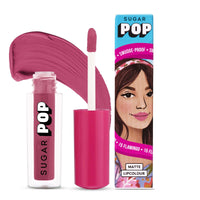 SUGAR POP Matte Lipcolour | Lasts Upto 8 hrs l Pink Lipstick for Women l Vitamin E Infused | Non-Drying, Smudge Proof, Long Lasting | 1.6ml - 15 Flamingo (Pinkish Purple)