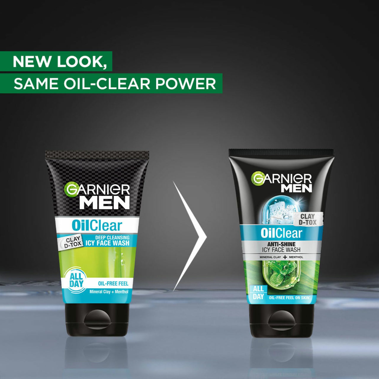 Garnier Men, Face Wash, Balances Oil Level in Skin, OilClear Clay D-Tox, 150 g