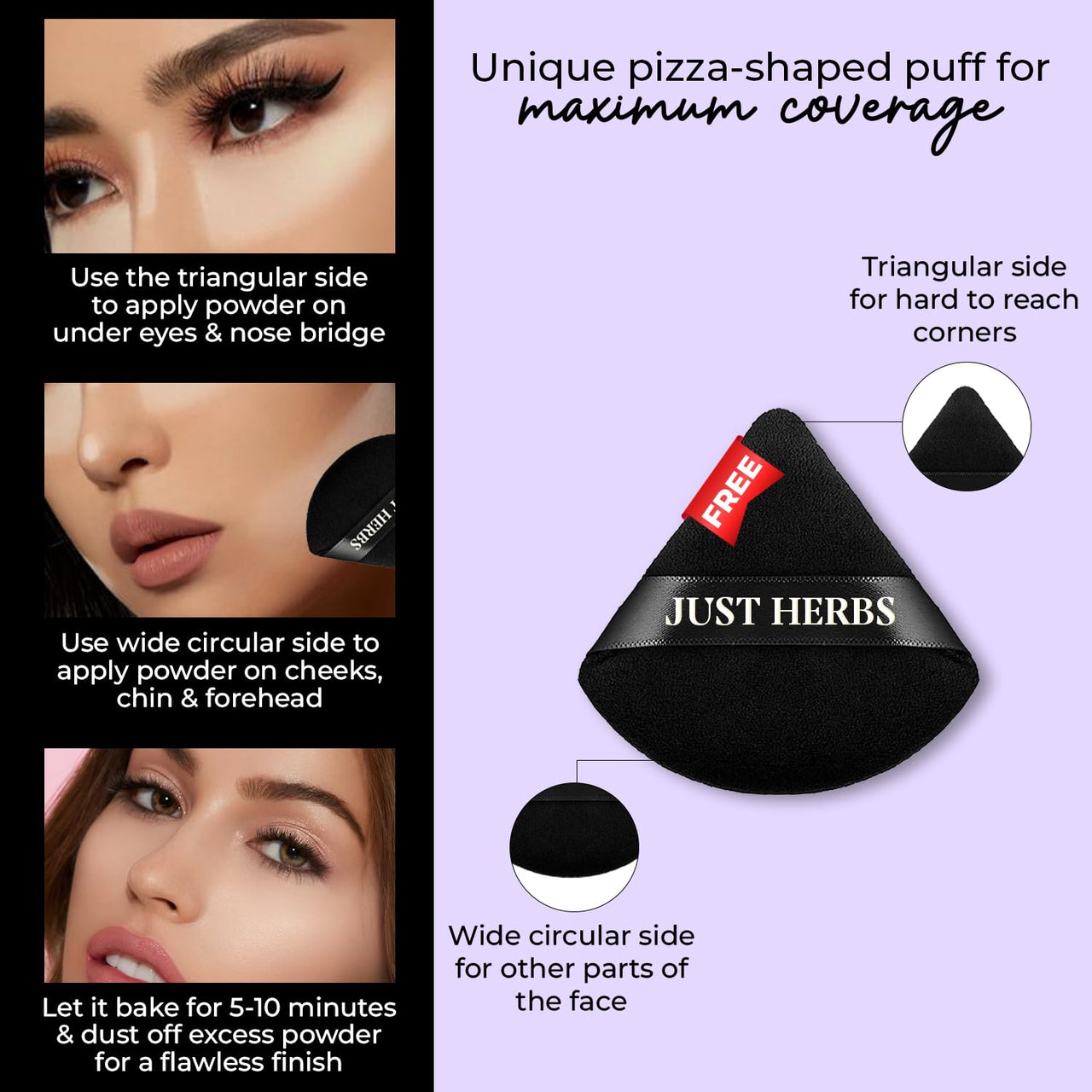 Just Herbs HD Makeup Setting Powder With Rose Extracts & Rice Starch (Pink, 15 g)