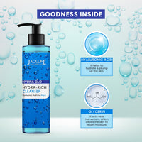 Jaquline USA Hydra Glo Hydrating Face Wash|Face Cleanser, with Hyaluronic Acid, for Women, Men | Pore Cleansing | Dirt Control | Makeup Remover | Cleanser For All Skin Types - 200 ml