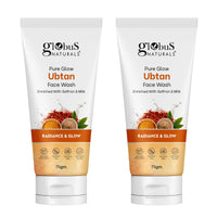 Globus Naturals Pure Glow Ubtan Face Wash, Enriched With Saffron & Milk, For Radiance & GLow, Natural, Gentle & Mild, Suitable For All Skin Types, 75 gm (Pack of 2)