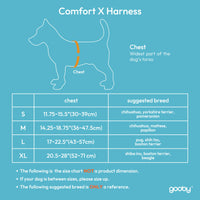 Gooby Comfort X Head in Harness - Blue, Large - No Pull Small Dog Harness, Patented Choke-Free X Frame - Perfect on The Go Dog Harness for Medium Dogs No Pull or Small Dogs for Indoor and Outdoor Use Large Chest (17-22.5