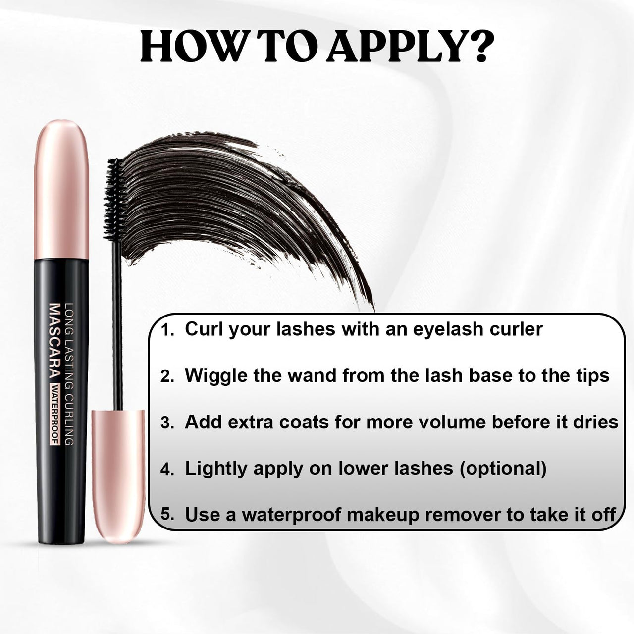 Lakyou Beauty Long Lasting Curling Mascara | Waterproof | Provides Length+Volume | Smudeg Proof | Thicker Formula | Zero Clumps | Black | 10ml