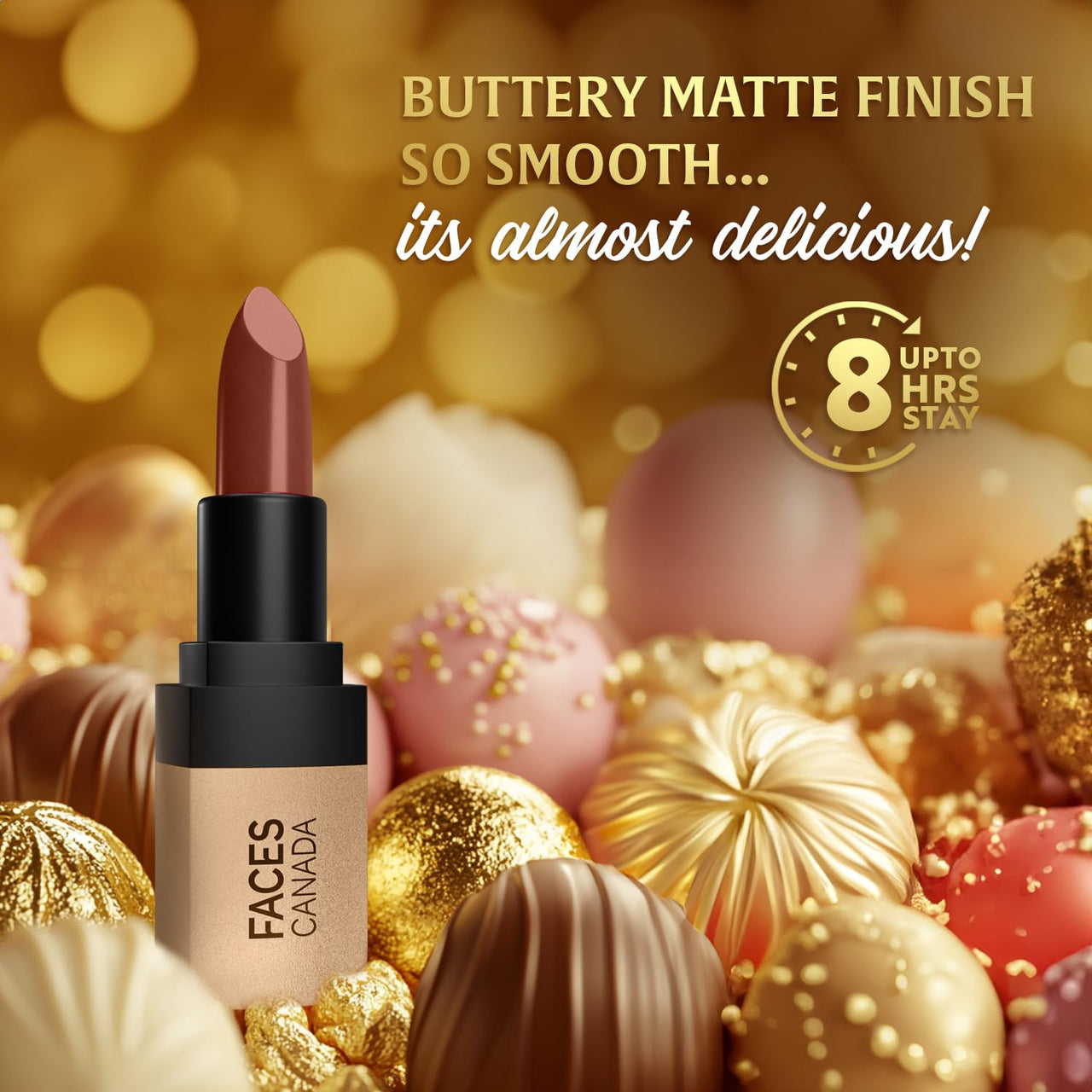 FACES CANADA Comfy Matte Velvet Touch Lipstick - Cocoa Truffle 06, 4.2g | Velvety Matte Finish | 8HR Longstay | Intense Colour | Hydrating Lips | Smooth Application