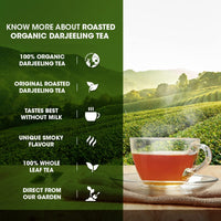 GOODRICKE Roasted Organic Darjeeling Tea Jar- 250gm | Flavoury Golden Orange Pekoe | 100% Pure & Natural Darjeeling tea| Premium Loose Leaves Black Tea | Rich Aroma and Long Lasting AfterTaste