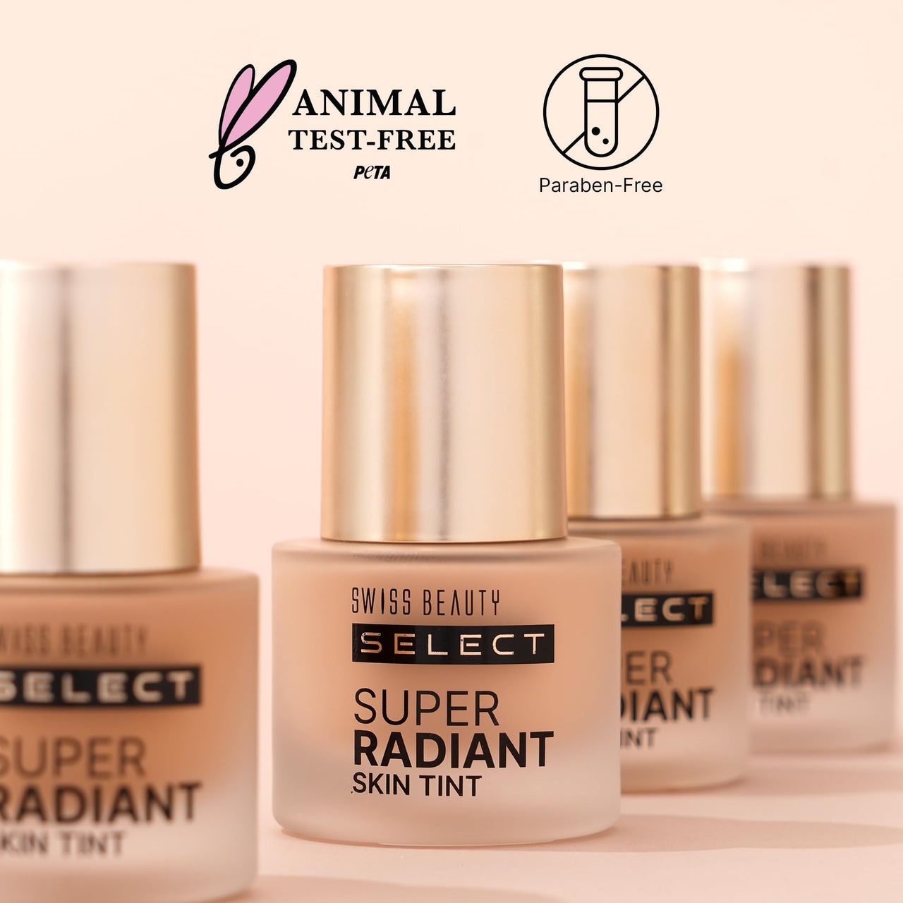 SWISS BEAUTY Select Super Radiant Hydrating Liquid Skin Tint | With Hyaluronic Acid | Provides Natural, Dewy Glow | Shade- Nude Glow, 30Gm