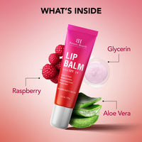 Botanic Hearth Raspberry SPF Lip Balm with Transparent Shine for Dark, Dry, Chapped Lips with Jojoba Oil, Vitamin E & Allantoin | Lip Care Balm for Women & Men | SPF Sun Protection | 10g